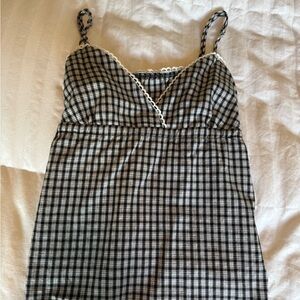 Black and White Checkered Cami Top